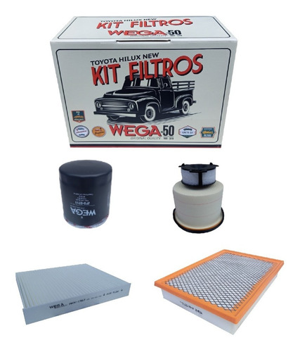 Kit De Filtros Wega Toyota Hilux 2,8td 2,4 Td 2016 2017 2018