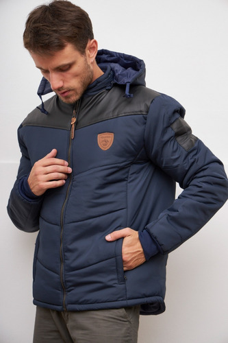 Imagen 4 de 5 de Campera De Abrigo Con Cuerina Tipo Chaqueta