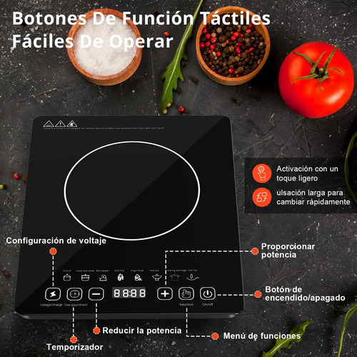 Digital Parrilla Eléctrica Inducción 2200w Control Tactil