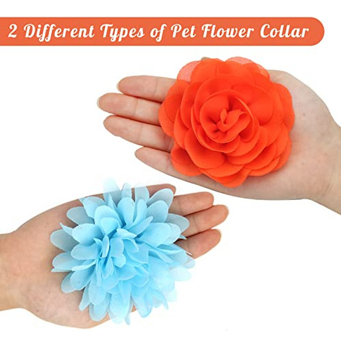 20pcs Collares Flores Perros, Gato Multicolor, Chifón