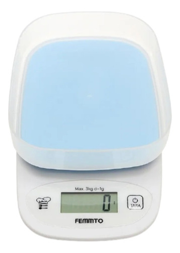 Balanza de cocina digital Femmto C01 pesa hasta 3kg celeste