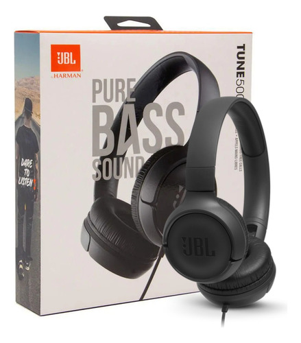 Duplicado - Fone De Ouvido Jbl Tune 500 Dobrável Com Fio E Preto