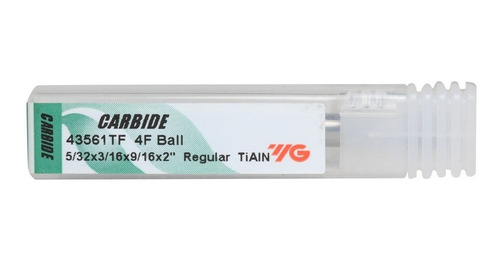 Cortador Carburo Bola 5/32 X 9/16 X 2 Pulgadas 4f Tialn Yg-1