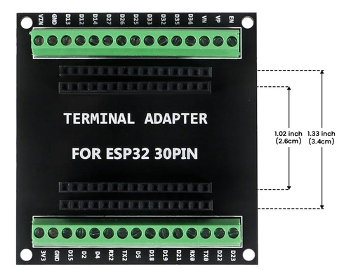 Base Adaptador Terminal Tornillo Borneras Para Esp32 30p