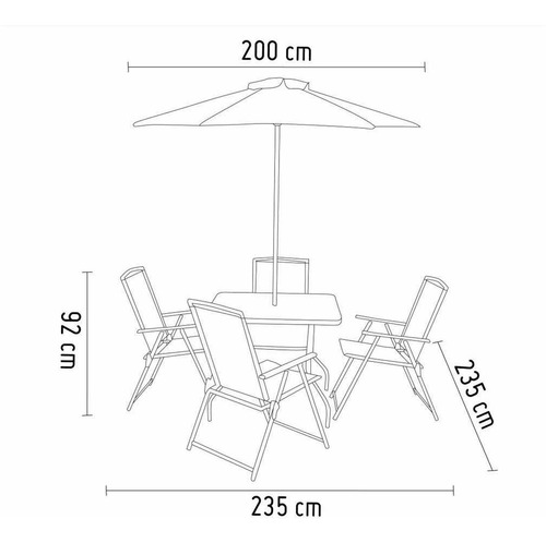 Juego De Comedor Menorca 4 Personas Chocolate Aire Libre