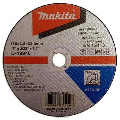 Disco Makita Corte Ferro 7  X7/8 C/ 10 Pç