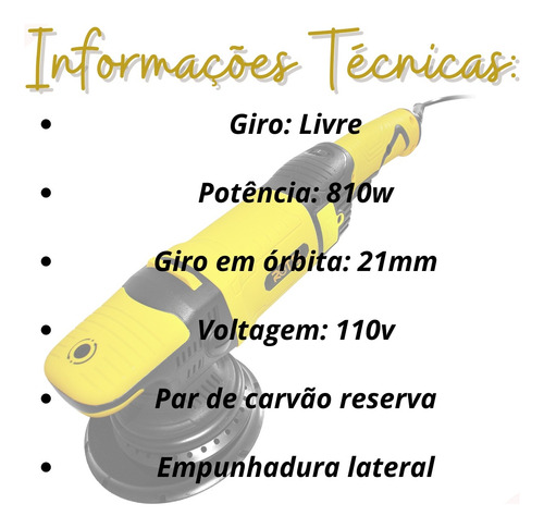 Politriz Rotta376 Roto Orbital Premium 6 Polegadas 110v