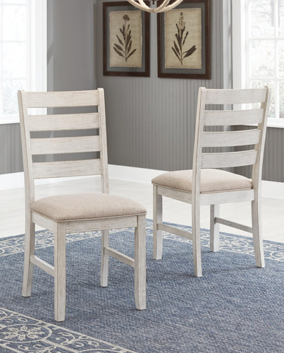 Sillas Comedor Modernas Granja, Set 2, Blanco, 45.72x55.88x9