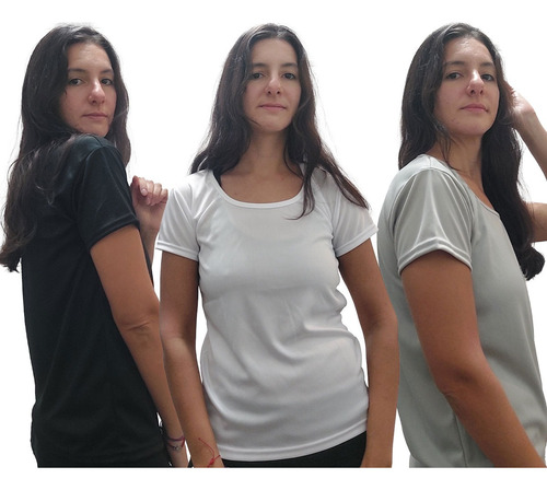 Pack X3 Remeras Deportivas Mujer Running Indumentaria Dama