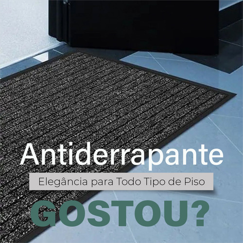 Tapete Sanitizante Kapazi Preto Com Borda 6cm 90 X 130cm