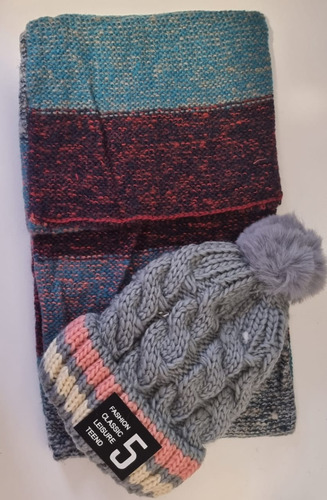 Set Gorro Con Bufanda De Lana, Varios Colores