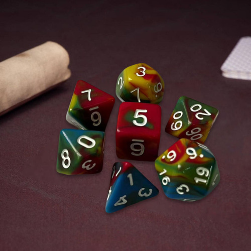 2 X 7 Piezas De Dados De Cuatro Colores Para Fiestas, Juegos