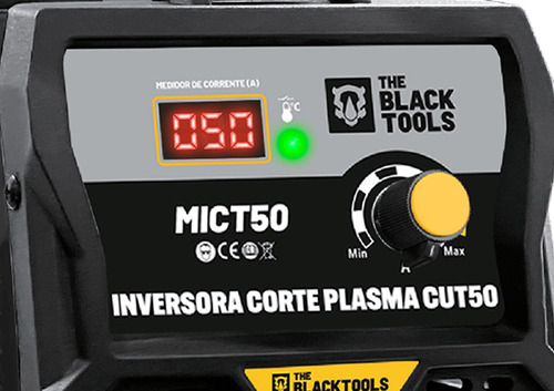 Máquina De Corte Plasma Cut Alta Frequência 50a 12mm Com Tocha E Acessorios 220v Mict50 The Black Tools