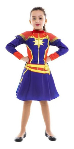 Fantasia Capitã Marvel Vestido Infantil  - Captain Marvel
