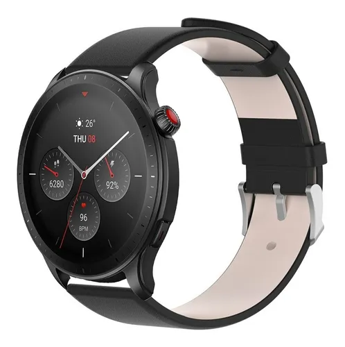 Correa De Piel Lisa Premium Compatible Con Amazfit Gtr 4