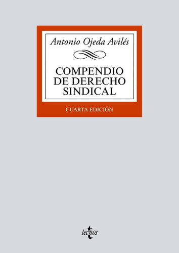 Compendio De Derecho Sindical, De Ojeda Avilés, Antonio. Editorial Tecnos, Tapa Blanda En Español