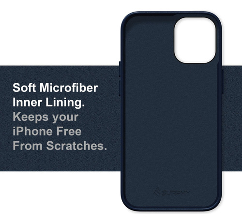Surphy Funda P/ iPhone 12/12 Pro Azul Medianoche Protectora Azul Medianoche.