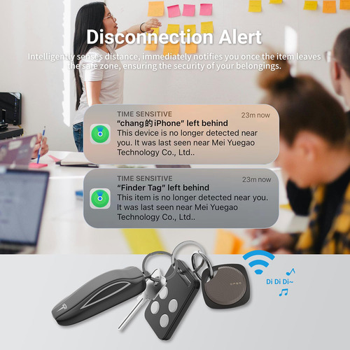 Rastreador Bluetooth Opso Finder Tag 4pc Negro - Impermeable