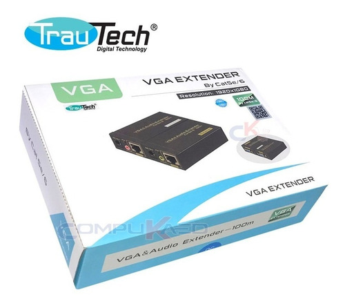 Kit Extensor Extender Vga Por Utp 100 Metros Audio Y Video