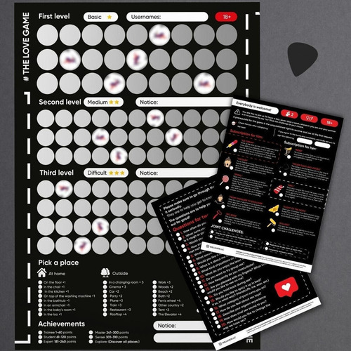 El Juego De Pósters Scratch Off De The Love Game Para Pareja