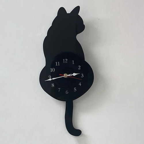 Reloj De Pared Con Péndulo Con Forma De Gato Blanco, Reloj C