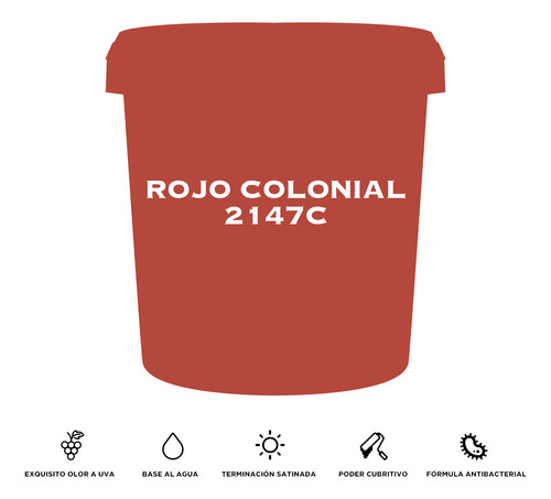 Latex Al Agua Premium Museum 4 Litros Rojo Colonial Mate