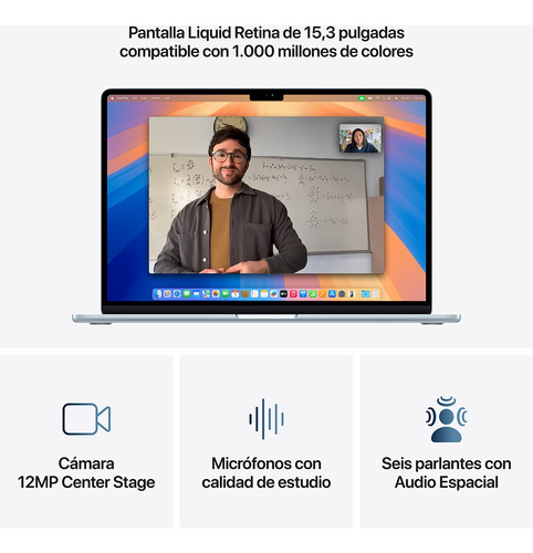 Macbookair 15 M4 Cpu 10 Gpu 10 - 16gb Ssd 512gb Azul Cielo