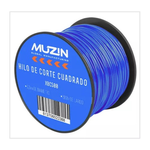 Hilo De Corte Cuadrado Para Desmalezadora 3.3mm 200mts Muzin