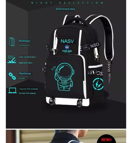 . Mochila Luminosa Para Novos Estudantes Astronautas 2023