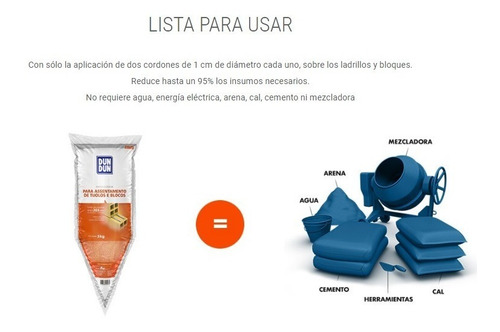 Dun Dun Masa Adhesiva Lista Para Usar Pega Ladrillos X 3kg