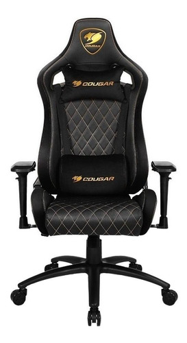 Imagen 2 de 4 de Silla de escritorio Cougar Armor S Royal gamer ergonómica negra con tapizado de cuero sintético