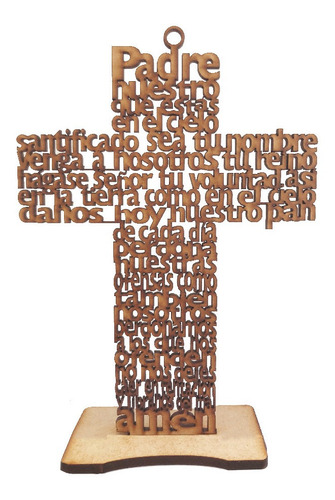 15 Cruces Mdf Con Oración Padre Nuestro 20 Cms