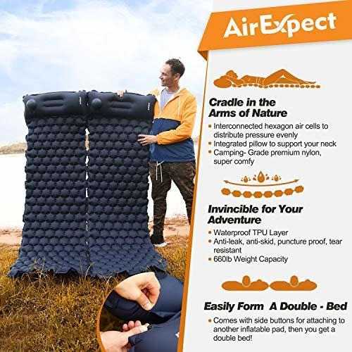 Acampar Colchoneta Con Bomba Incorporada - Airexpect Actual
