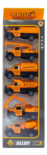 6 Mini Camiones A Fricción Escala 1:48 Cabina Metálica