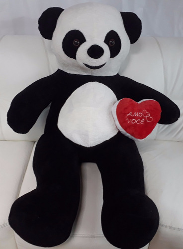 Urso Ursinho Panda Pelúcia Coração 120cm 1,2m Frete Gratis