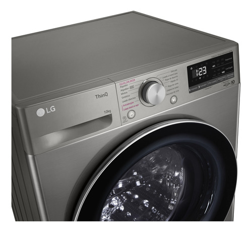 Lavarropas Lg Thinq 10 Kg Inverter Frontal Gris Wm10vvc4s6 Gris