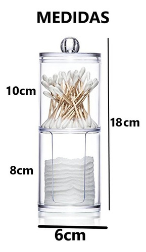 Organizador Acrílico Para Algodones Dos Niveles 18x6cm