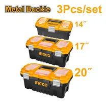 Comprar Kit 3 Cajas Valija Herramientas 14 17 20 Broche Metal Ingco Color Amarillo
