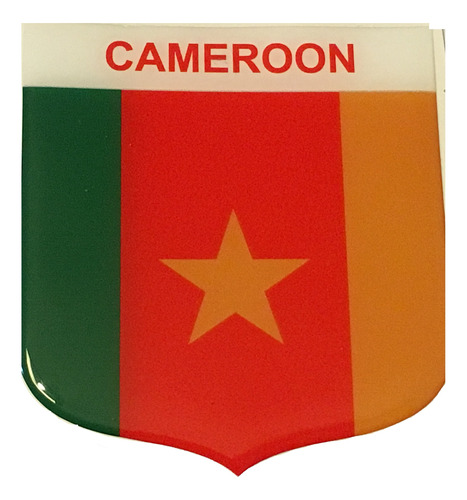 Adesivo Resinado Em Escudo Da Bandeira De Camarões