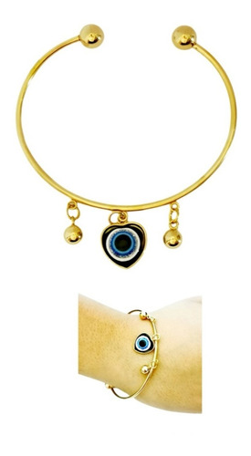 Pulsera Ojo Turco Oro Laminado 14k