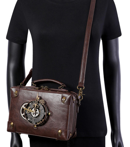 Bolso Bandolera Steampunk Con Correa Ajustable Desmontable