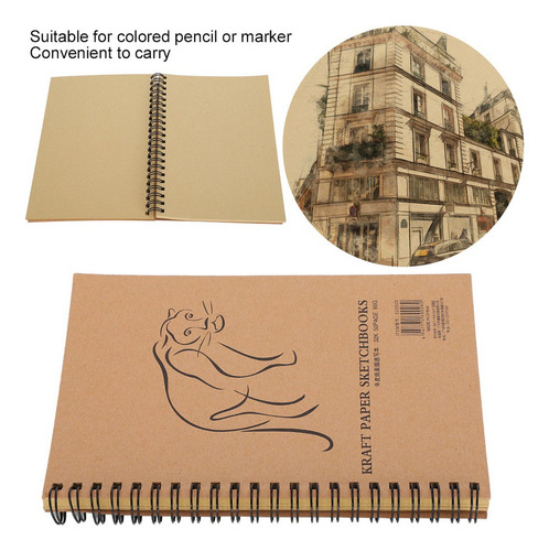 Materiais De Arte - Caderno De Desenho Em Papel Kraft (4)