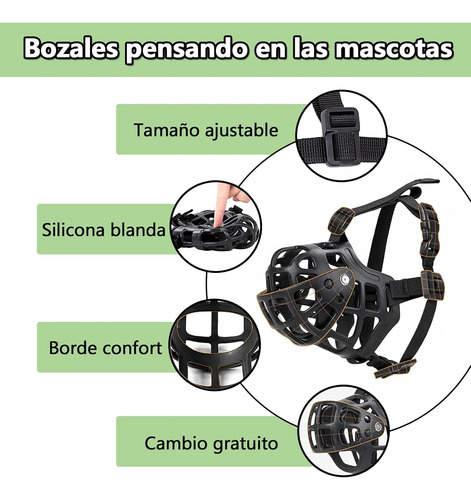 Bozal De Cesta Ajustables Para Perro Medianos Y Grandes