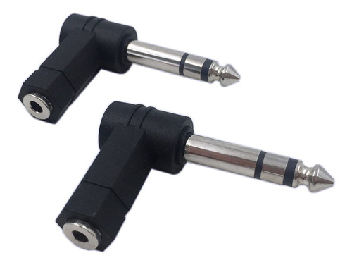 2 Adaptadores De Audio 3,5 Mm Hembra 6,35 Mm Macho