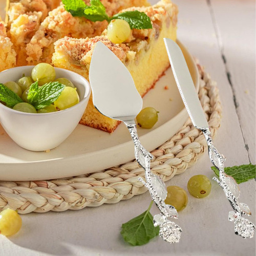 . Conjunto De Facas Para Servir Bolo De Casamento, Prata