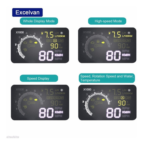 Imagen 4 de 7 de Pantalla Head Up Display Hud Obd2 Ph Ventas