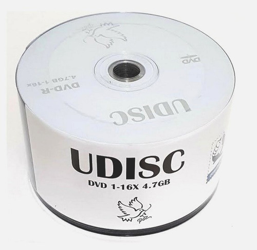 50 Midia Dvd-r Virgem Udisc 1-16x 4.7gb Dvd Lacrado