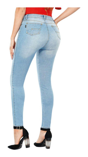 Jean Ochentero Skinny Azul Claro Cromo Jeans