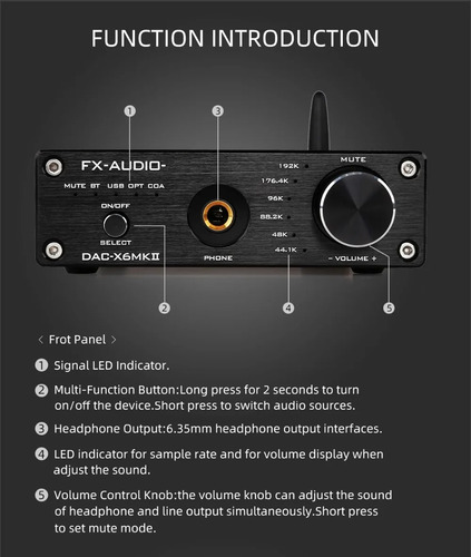 Dac Amp Fx Audio X6-mkii 24 Bits 192 Khz C/ Bluetooth Aptx