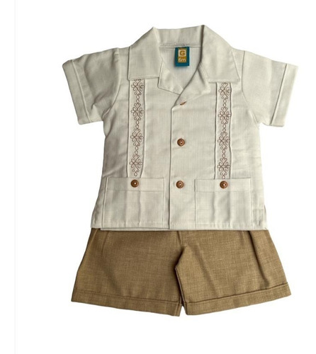 Conjunto Guayabera Bebe Niño ( Lino ) ( 2 Pz ) Premium 